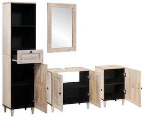 vidaXL Σετ Επίπλων Μπάνιου με συρτάρι 4 pcs Λευκό 38 x 33 x 160 εκ.