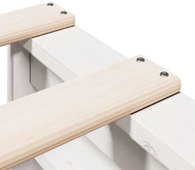 Κρεβάτι Βιβλιοθήκη Χωρίς Στρώμα Λευκό 135x190 εκ Μασίφ Πεύκο 3323984