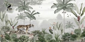 Tropical Tiger Ταπετσαρια Τοιχου Πρασινο Επιθυμητη Διασταση