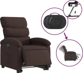 vidaXL Πολυθρόνα Ηλεκτρική Ανακλινόμενη Ανύψωση Σκ. Καφέ Υφασμάτινη
