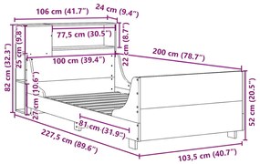 ΣΚΕΛΕΤΟΣ ΚΡΕΒ. ΧΩΡΙΣ ΣΤΡΩΜΑ ΚΑΦΕ ΚΕΡΙΟΥ 100X200 ΕΚ ΜΑΣΙΦ ΠΕΥΚΟ 3323784