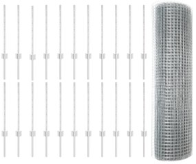 vidaXL Φράχτης  με 22 U Posts Ασημί 0.6x50 m Ατσάλι