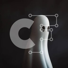 Intra Συλλεκτικό Ξύλινο Παζλ Plywood 4mm - Άσπρο ειδώλιο φάντασμα σε σκούρο φόντο Σε Ξύλινο Κουτί - Διαστάσεις Puzzle: 10x10 cm – 25 κομμάτια