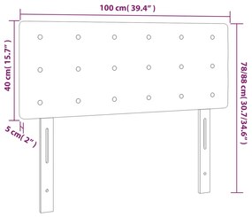 vidaXL Κεφαλάρι Κρεβατιού LED Μαύρο 100x5x78/88 εκ. Βελούδινο