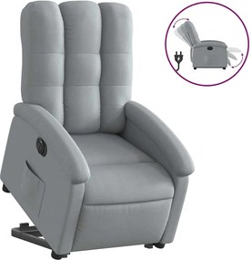 vidaXL Πολυθρόνα Ηλεκ. Ανακλινόμενη Ανύψωση Αν. Γκρι Υφασμάτινη