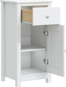 vidaXL Ντουλάπι Μπάνιου BERG Λευκό 40 x 34 x 80 εκ. Μασίφ Ξύλο Πεύκου
