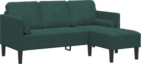 vidaXL Σετ Καναπέ με μαξιλάρι 2 pcs Σκούρο Πράσινο Πολυεστέρας