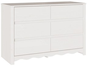 vidaXL Συρταριέρα "DRAMMEN" Λευκή 111x43x73,5 εκ Στερεό Ξύλο Πεύκου