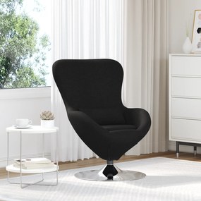 vidaXL Καρέκλα Αυγού Μαύρο Ύφασμα