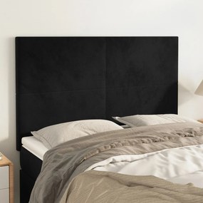 vidaXL Κεφαλάρι Μαύρο Βελούδινο 144x5x118/128 εκ.