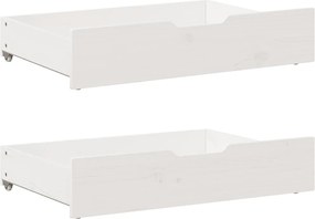 vidaXL Σκελετός Κρεβατιού Χωρίς Στρώμα Λευκό 100x200 εκ. Μασίφ Πεύκο