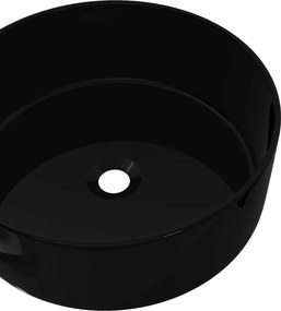 vidaXL Νιπτήρας Στρογγυλός Μαύρος 40 x 15 εκ. Κεραμικός