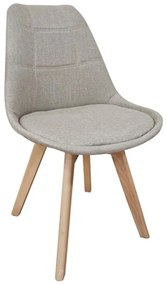 Καρέκλα Τραπεζαρίας Bianca 10.0086.S (Σετ 4τμχ) 49Χ53Χ82cm Cream Wood, Fabric