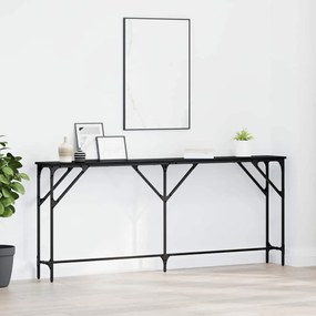 vidaXL Τραπέζι κονσόλας Μαύρη δρυς 180 x 23 x 75 cm