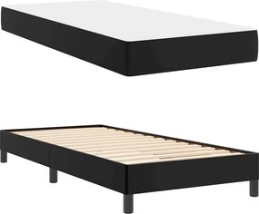 vidaXL Σκελετός Κρεβατιού με στρώμα Μαύρο 100 x 200 cm ύφασμα