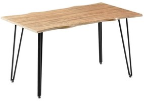 Τραπέζι Izzac 278-000011 140x80x76cm Sonoma-Black Mdf,Μέταλλο