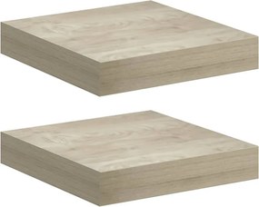 vidaXL Ράφια Τοίχου 2 τεμ. Χρώμα Δρυός 23x23,5x3,8 εκ. MDF