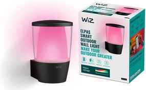 Έξυπνο Φωτιστικό Τοίχου Απλίκα LED 8,5W Μαύρο IP44 RGBW 3CCT Dimmable Elpas 929003247501 Wiz-929003247501-Μαύρο 929003247501