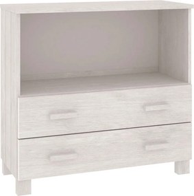 vidaXL Ντουλάπι HAMAR Λευκό 85 x 35 x 80 εκ. από Μασίφ Ξύλο Πεύκου