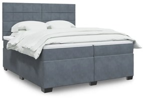 ΚΡΕΒΑΤΙ BOXSPRING ΜΕ ΣΤΡΩΜΑ ΣΚΟΥΡΟ ΓΚΡΙ 200X200 ΕΚ. ΒΕΛΟΥΔΙΝΟ 3291003