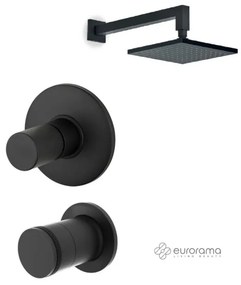 Eurorama RES PRO Μίκτης εν/σμού &amp; La Torre εκτροπέας περ/φικός 3 εξ &amp; Αν/μενη κεφαλή 20x20εκ &amp; μπράτσο τοίχου 35εκ Black Matt