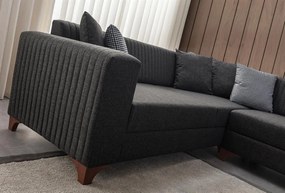Corner Sofa-Bed West Right - Anthracite Anthracite