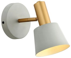 Φωτιστικό Τοίχου - Απλίκα 20218 1xE14 Max 25W White Matt - Gold Matt Metal,Aluminum