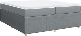 vidaXL Κρεβάτι Boxspring με Στρώμα Ανοιχτό Γκρι 200x200 εκ. Υφασμάτινο