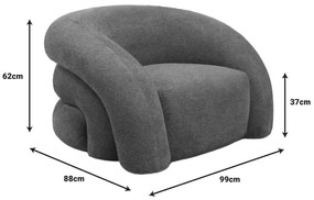 Πολυθρόνα Lexy pakoworld γκρι ύφασμα 100x89.5x60εκ