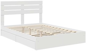 vidaXL Κρεβάτι Αποθήκης Λευκό 150 x 200 cm Επεξεργασμένο ξύλο