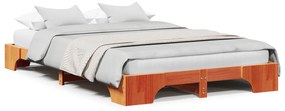 vidaXL Κρεβάτι Κερωμένο καφέ Ξύλο 120 x 200 cm Καφέ Κρεβάτι Ορθογώνιο