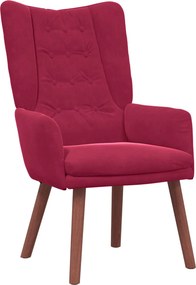 vidaXL Πολυθρόνα Κόκκινο 63 x 67 x 94 εκ. Βελούδο
