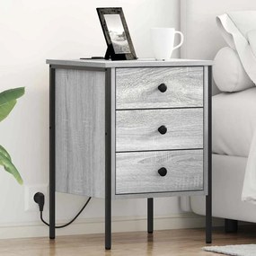 vidaXL Κομοδίνο Γκρι sonoma 42 x 41 x 61 εκ Επεξεργασμένο ξύλο