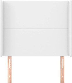 vidaXL Κεφαλάρι με Πτερύγια Λευκό 93x16x118/128 εκ. Συνθ. Δέρμα