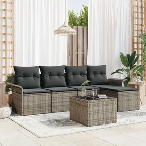 vidaXL Σετ 5 Τεμαχίων Καναπέ Κήπου Με Μαξιλάρια Μαύρο Πολυ Ρατάν