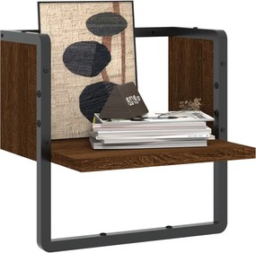 vidaXL Ράφι Τοίχου με Μπάρα Καφέ Δρυς 30 x 25 x 30 εκ.