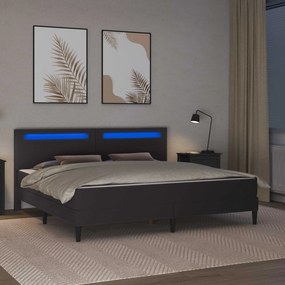 vidaXL Σκελετός κρεβατιού με στρώμα Γκρι 180 x 200 cm Τεχνητό Δέρμα