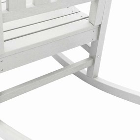 vidaXL Κουνιστή καρέκλα κήπου Λευκό HDPE