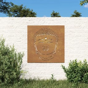 Διακοσμητικό Κήπου Σχέδιο Κεφάλι Βούδα 105x55 εκ. Ατσάλι Corten - Καφέ