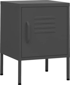 vidaXL Κομοδίνα 2 τεμ. Ανθρακί 35 x 35 x 51 εκ. Ατσάλινα