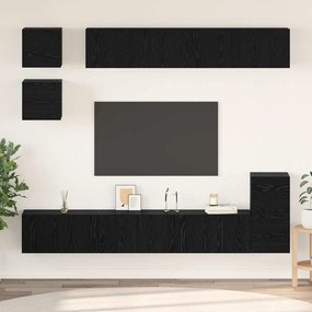 vidaXL Σετ επίπλου τηλεόρασης 8 pcs Μαύρη Οξυά Επεξεργασμένο ξύλο