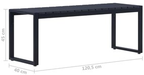 vidaXL Πάγκος Κήπου 120,5 εκ. Μαύρος από Πολυστυρένιο