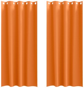 vidaXL Κουρτίνες 2 pcs Φωτεινό Πορτοκάλι 225 x 140 εκ. Πολυεστέρας