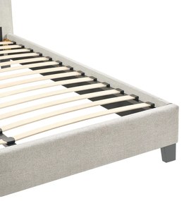 Κρεβάτι διπλό Majus pakoworld ύφασμα γκρι-μπεζ 160x200εκ