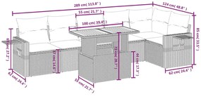 vidaXL Σαλόνι Κήπου Σετ 7 τεμ. Μπεζ Συνθετικό Ρατάν με Μαξιλάρια