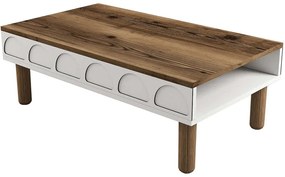 Τραπέζι Σαλονιού Bohem 845HCT2889 180x60x35,6cm Walnut-White