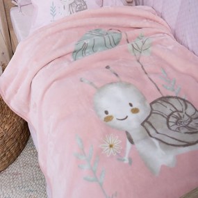 Κουβέρτα Βρεφική Cute Snail Pink Nef-Nef Homeware Κούνιας 100x140cm 100% Βαμβάκι