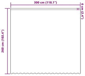 vidaXL Κουρτίνα Δαντέλας με κουρτίνες Floral Λευκό 300 x 260 εκ. Πολυεστέρας