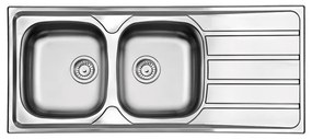 Apell Area 8216 Ανοξείδωτος Λείος Νεροχύτης 116x50cm