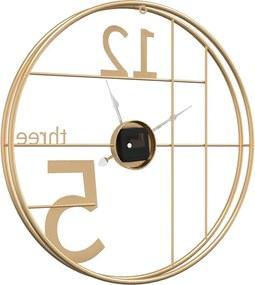 vidaXL Ρολόι Τοίχου Χρυσό Ø50 εκ. Σιδερένιο